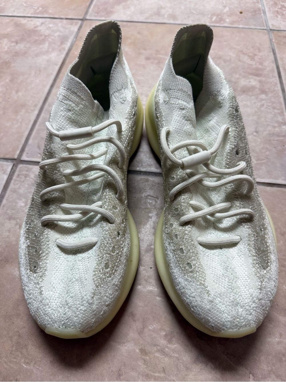 Yeezy 380 glow in dark Knit Lace-Up Athletic Sneakers in Off-White